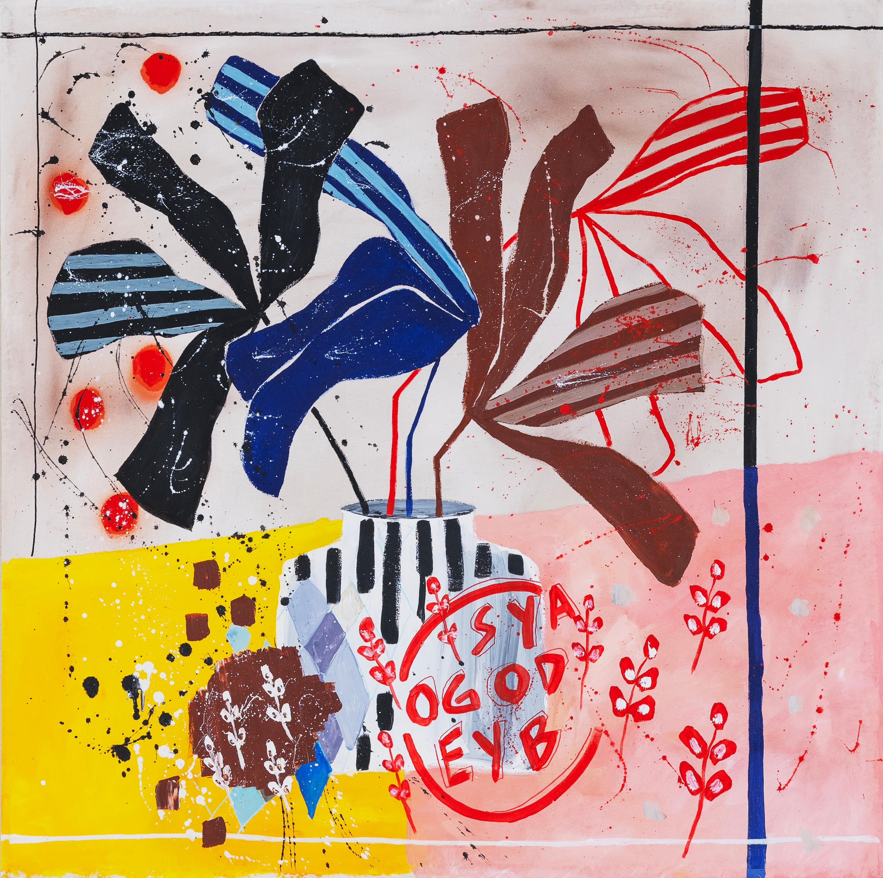 Flora Castiglia - Abstrakte Komposition mit organischen Formen und lebhaften Farben, 2025 im Angebot 1