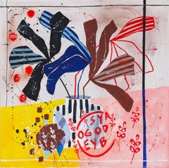 Flora Castiglia - Composition abstraite avec des formes organiques et des couleurs vives, 2025