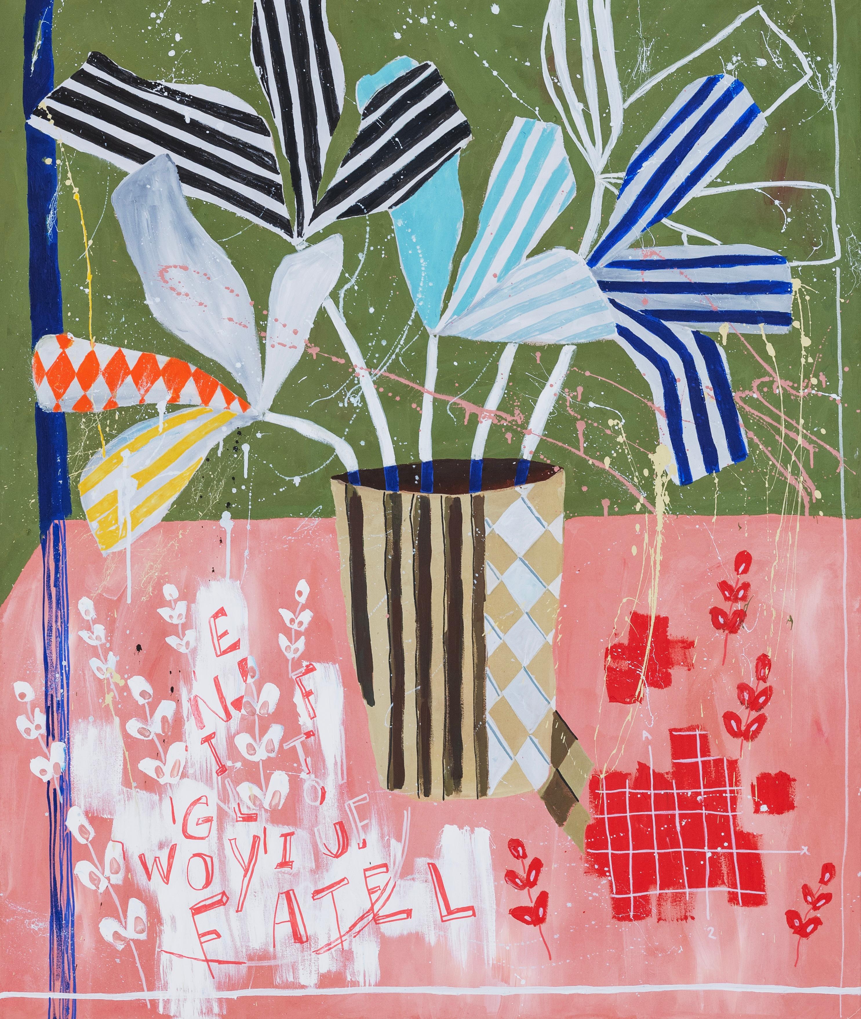 Flora Castiglia - Abstrakte Komposition mit organischen Formen und lebhaften Farben, 2025 im Angebot 1