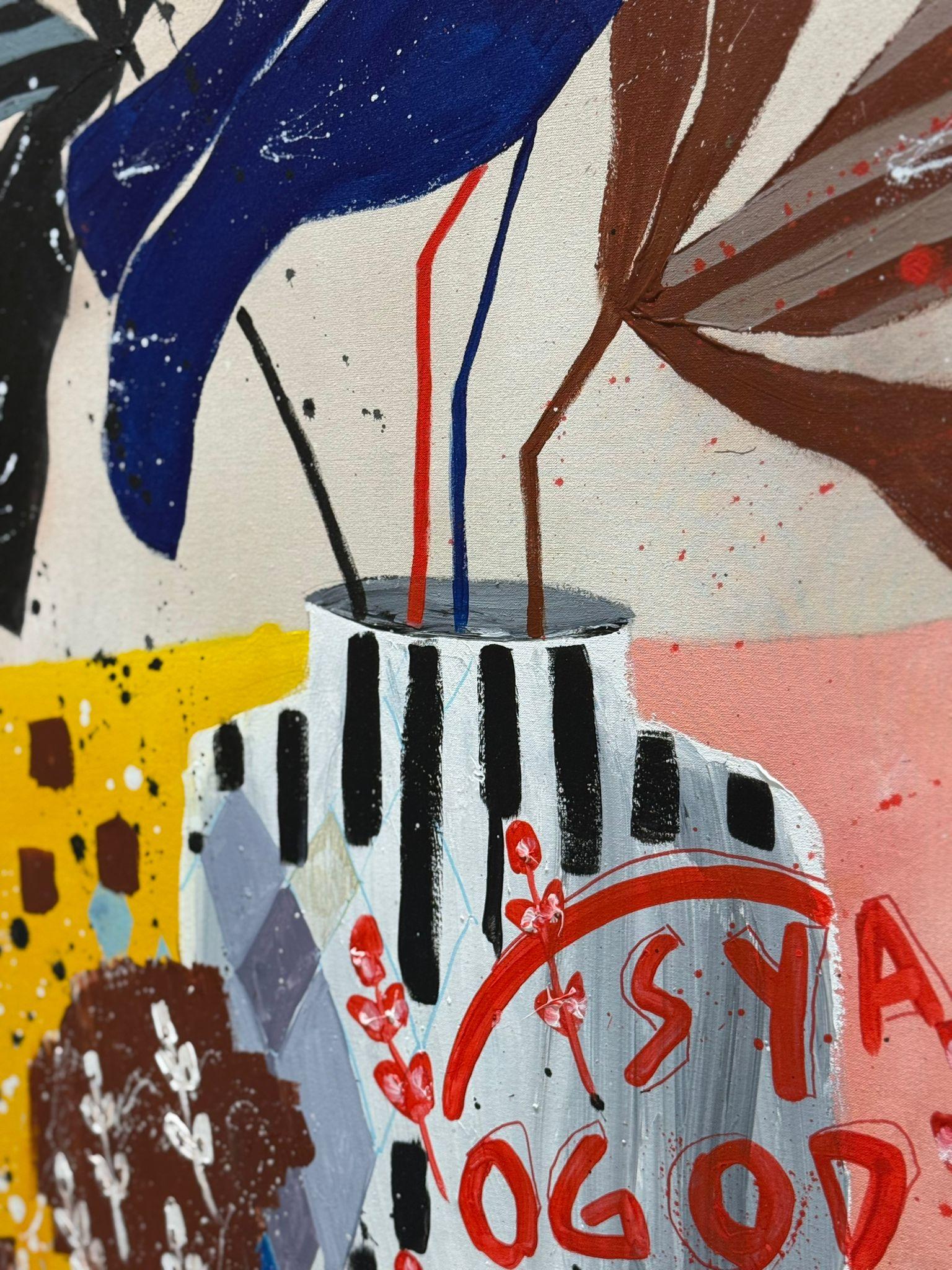 Flora Castiglia - Abstrakte Komposition mit organischen Formen und lebhaften Farben, 2025 im Angebot 3