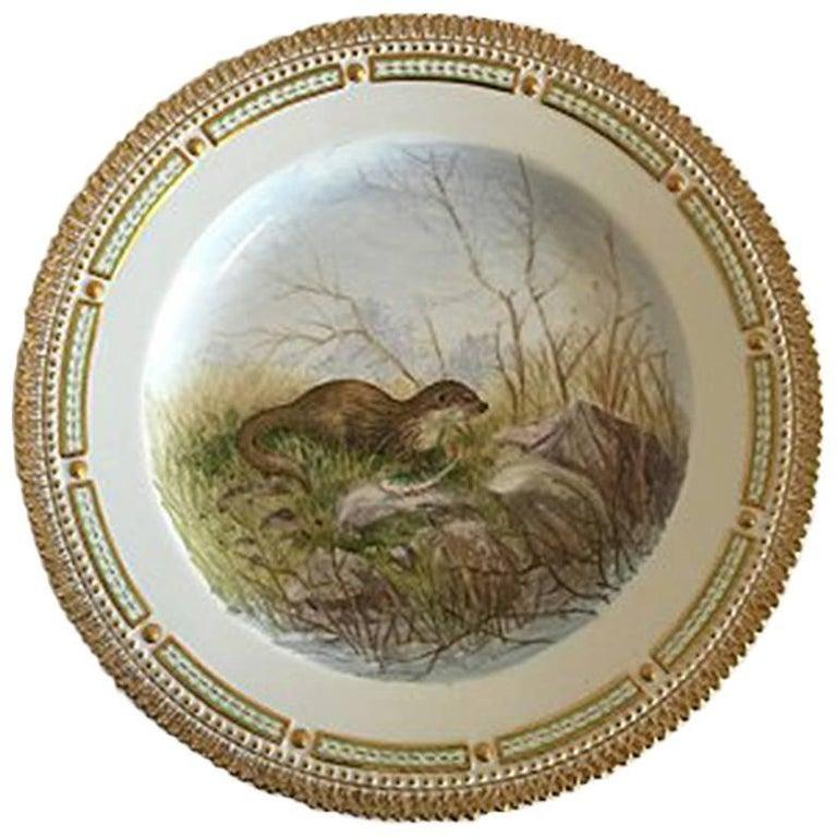 Neoclassical Flora Danica Animal Dinner Plate #239/3549 For Sale