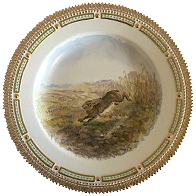 Neoclassical Flora Danica Animal Dinner Plate #239/3549 For Sale