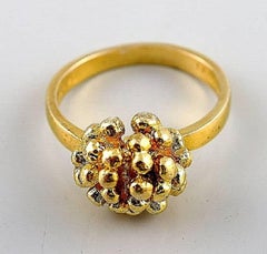 Flora Danica Jewellery, Two Rings of Sterling Silver, Gold-Plated