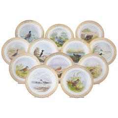 Flora Danica Porcelain Bird Plates by Royal Copenhagen