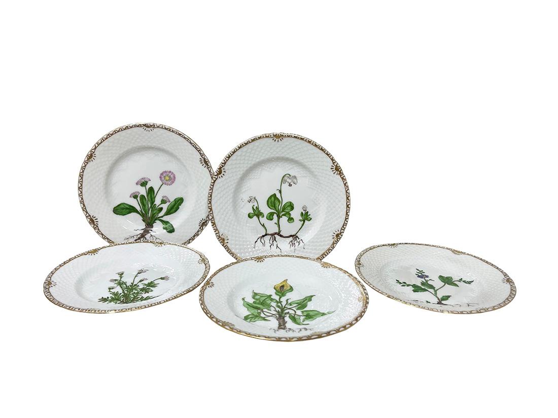 Assiettes à pain et à beurre en porcelaine Flora Danica par Bing & Grøndahl, Danemark 1927 en vente 6
