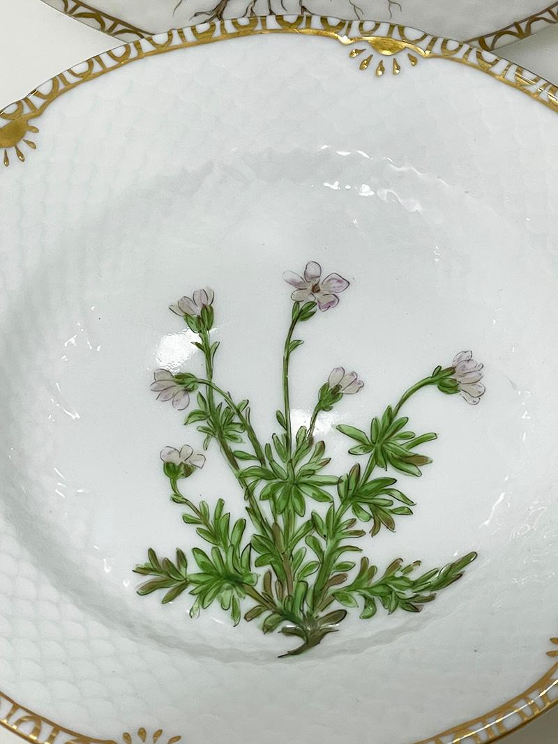 Assiettes à pain et à beurre en porcelaine Flora Danica par Bing & Grøndahl, Danemark 1927 Bon état - En vente à Delft, NL