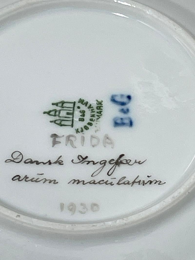 Assiettes à pain et à beurre en porcelaine Flora Danica par Bing & Grøndahl, Danemark 1927 en vente 2