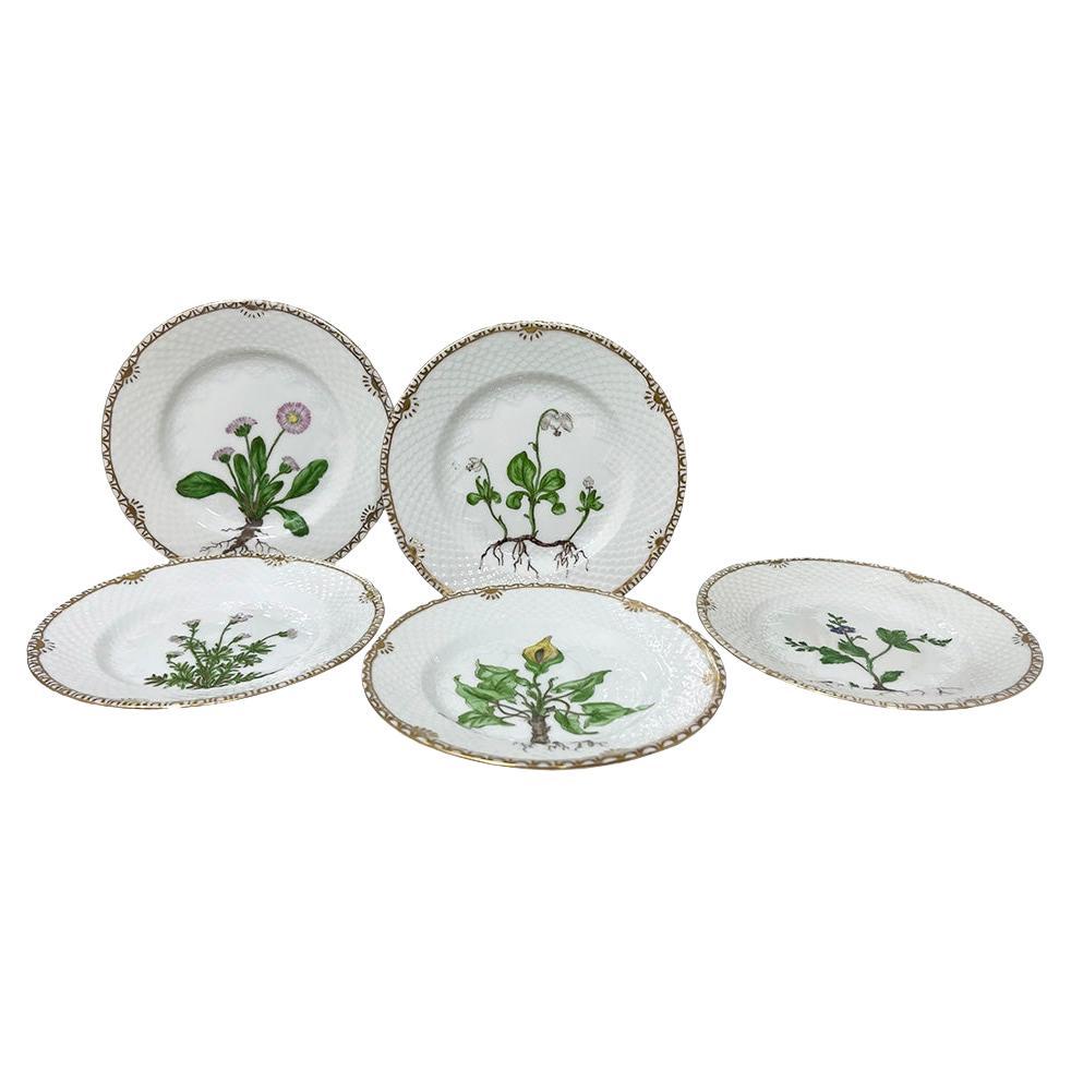 Assiettes à pain et à beurre en porcelaine Flora Danica par Bing & Grøndahl, Danemark 1927
