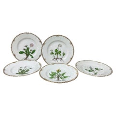 Platos de porcelana para pan y mantequilla Flora Danica de Bing & Grøndahl, Dinamarca 1927
