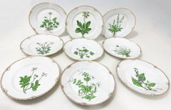 Flora Danica porcelain breakfast plates by Bing & Grøndahl, Denmark 1927-1928