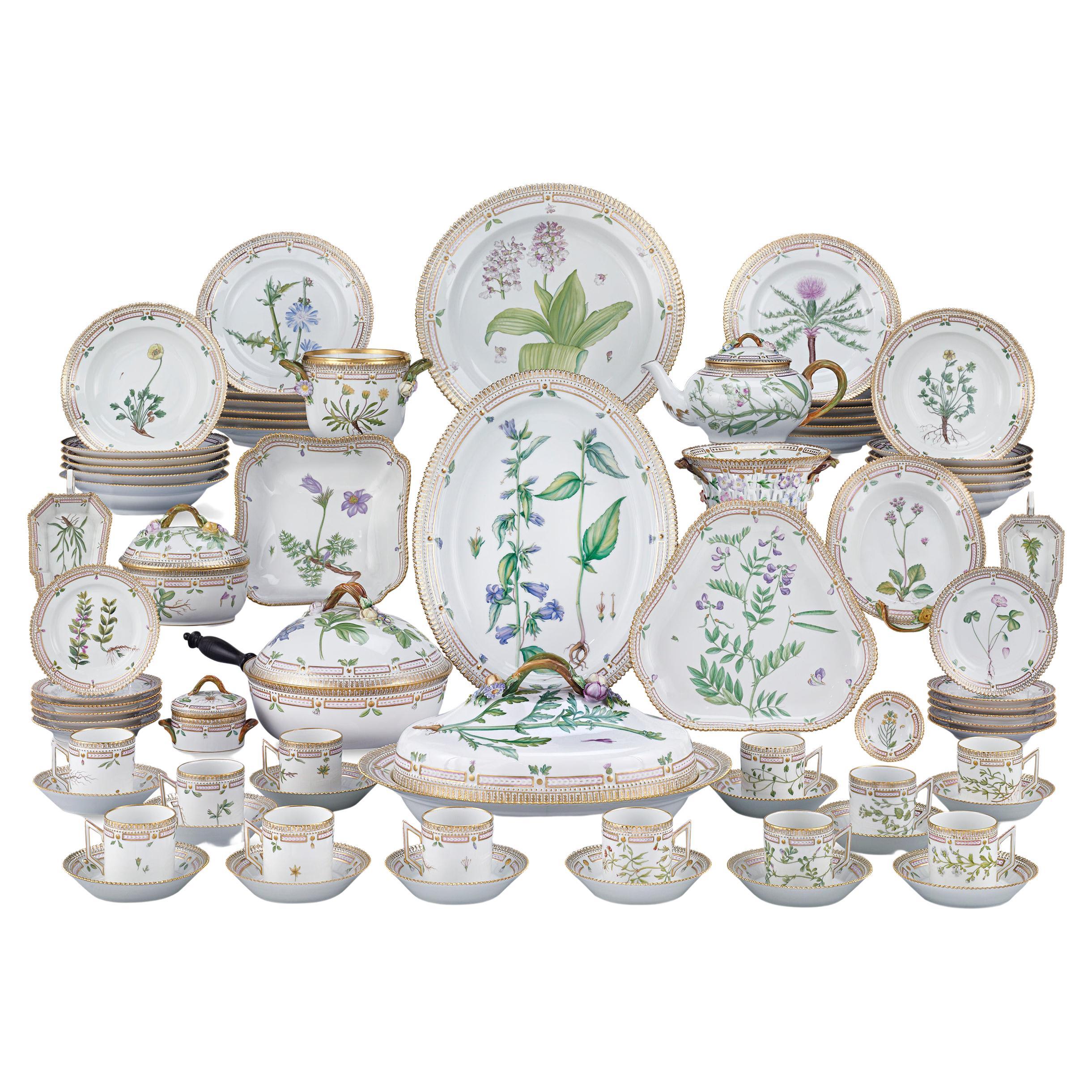 Flora Danica Porcelain Dinner Service, 75 Pieces