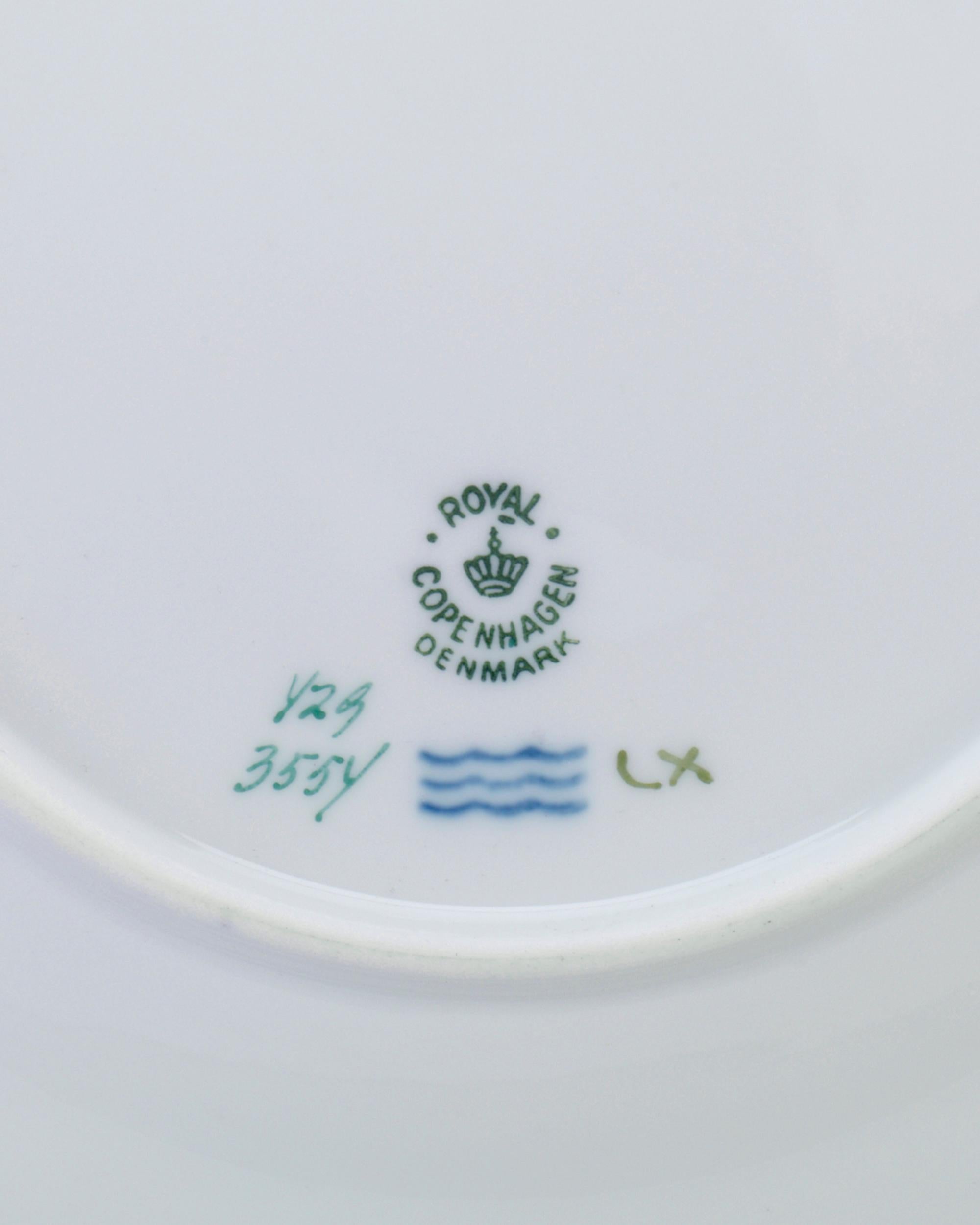 Hand-Painted Flora Danica Porcelain Fruit Plates by Royal Copenhagen