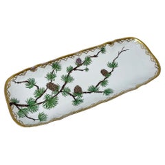 Plato rectangular de porcelana Flora Danica de Bing & Grøndahl, Dinamarca 1929