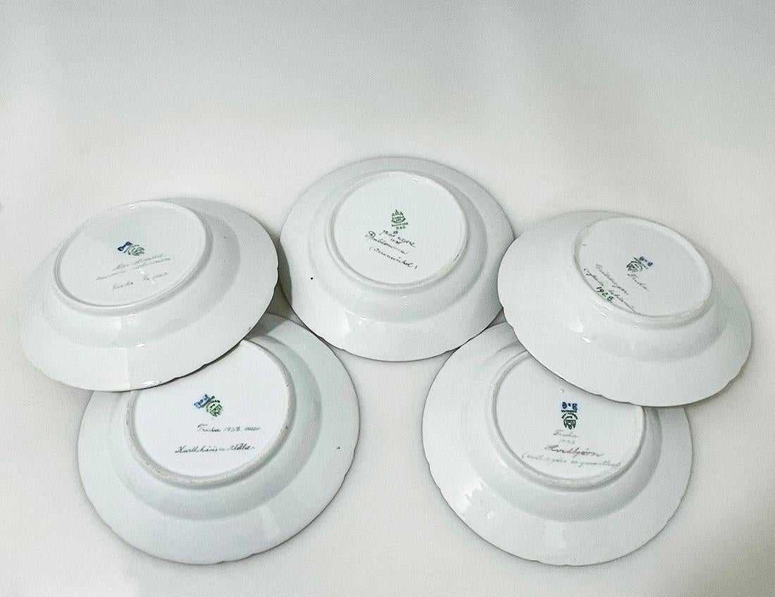 Assiettes à salade en porcelaine Flora Danica par Bing & Grøndahl, Danemark 1928 en vente 7