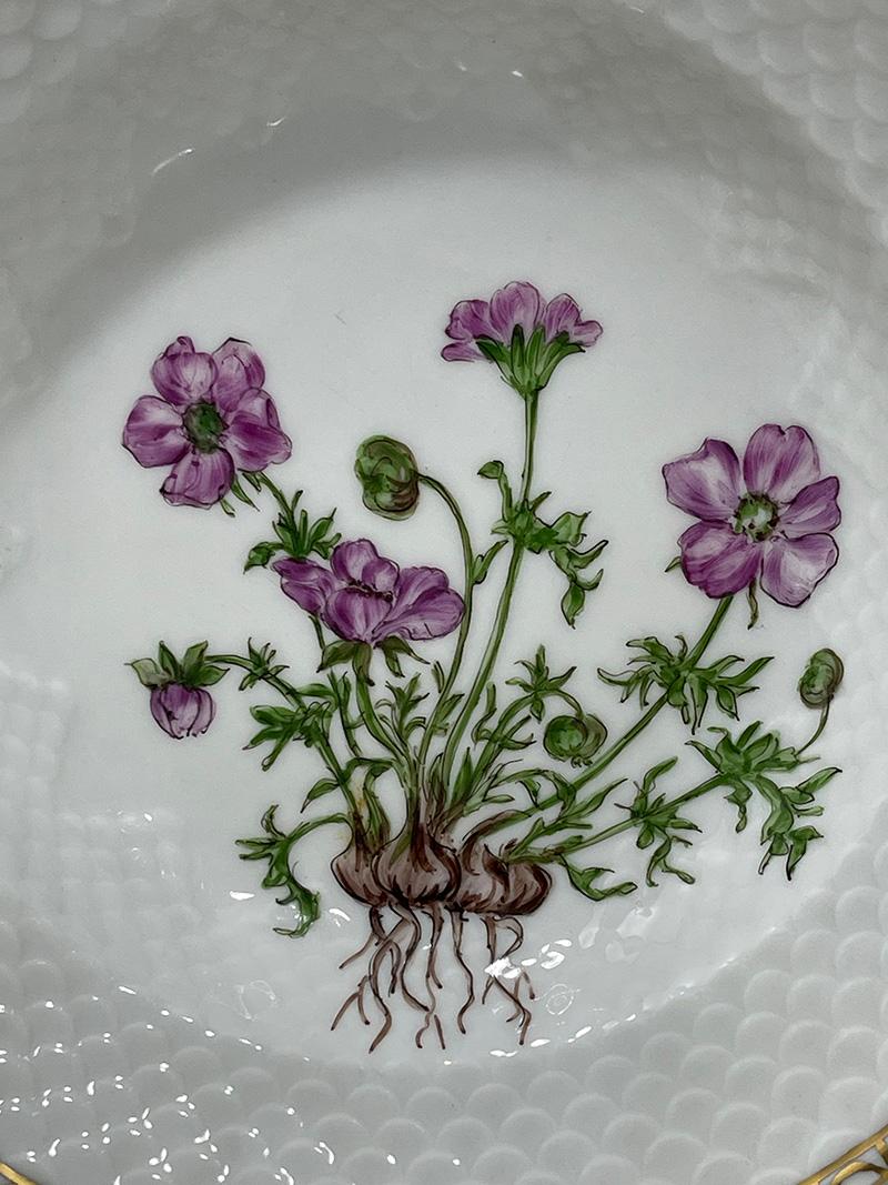Assiettes à salade en porcelaine Flora Danica par Bing & Grøndahl, Danemark 1928 en vente 1