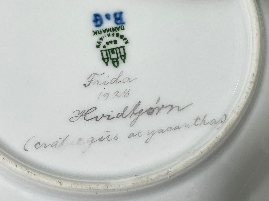 Assiettes à salade en porcelaine Flora Danica par Bing & Grøndahl, Danemark 1928 en vente 2