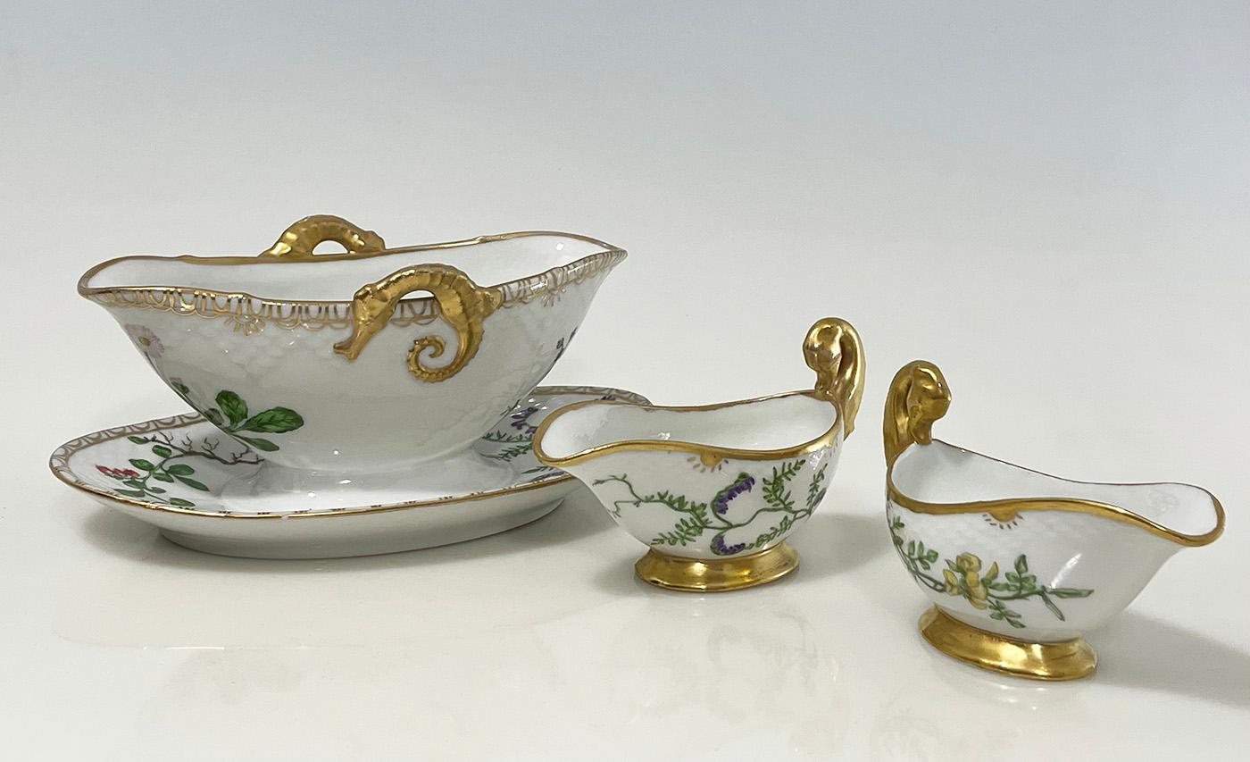 Danois Saucières Flora Danica en porcelaine de Bing & Grøndahl, Danemark 1926-1930 en vente