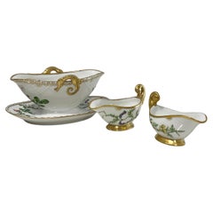 Flora Danica porcelain sauce boats by Bing & Grøndahl, Denmark 1926-1930
