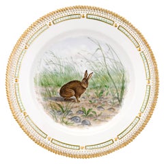 Vintage Flora Danica Rabbit Dinner Plate