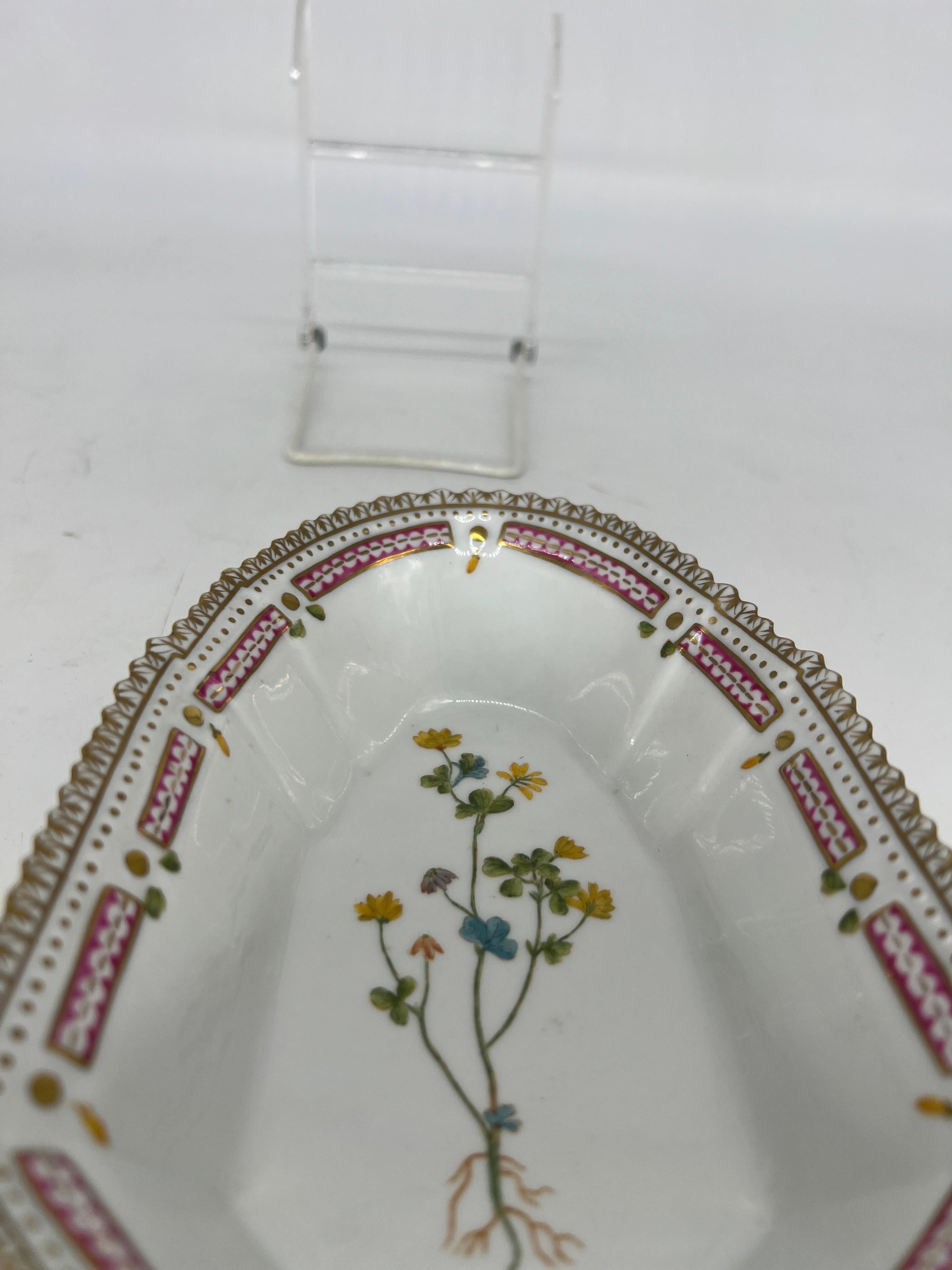 20th Century Flora Danica Style Porcelain Relish Dish by Chelsea House