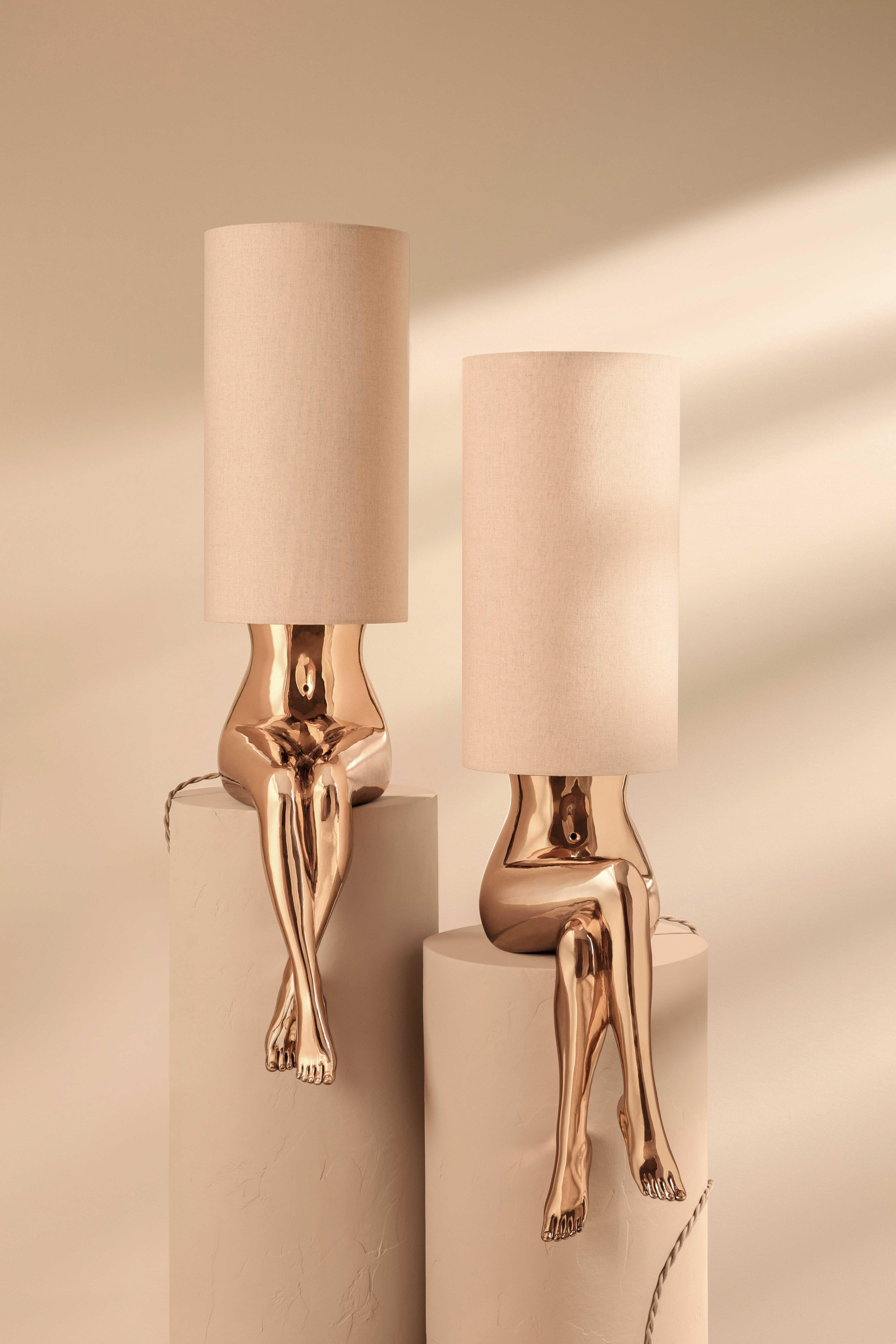 Set di lampade Flora e Fauna - Scultura in bronzo di Carmen Ellis in vendita 2