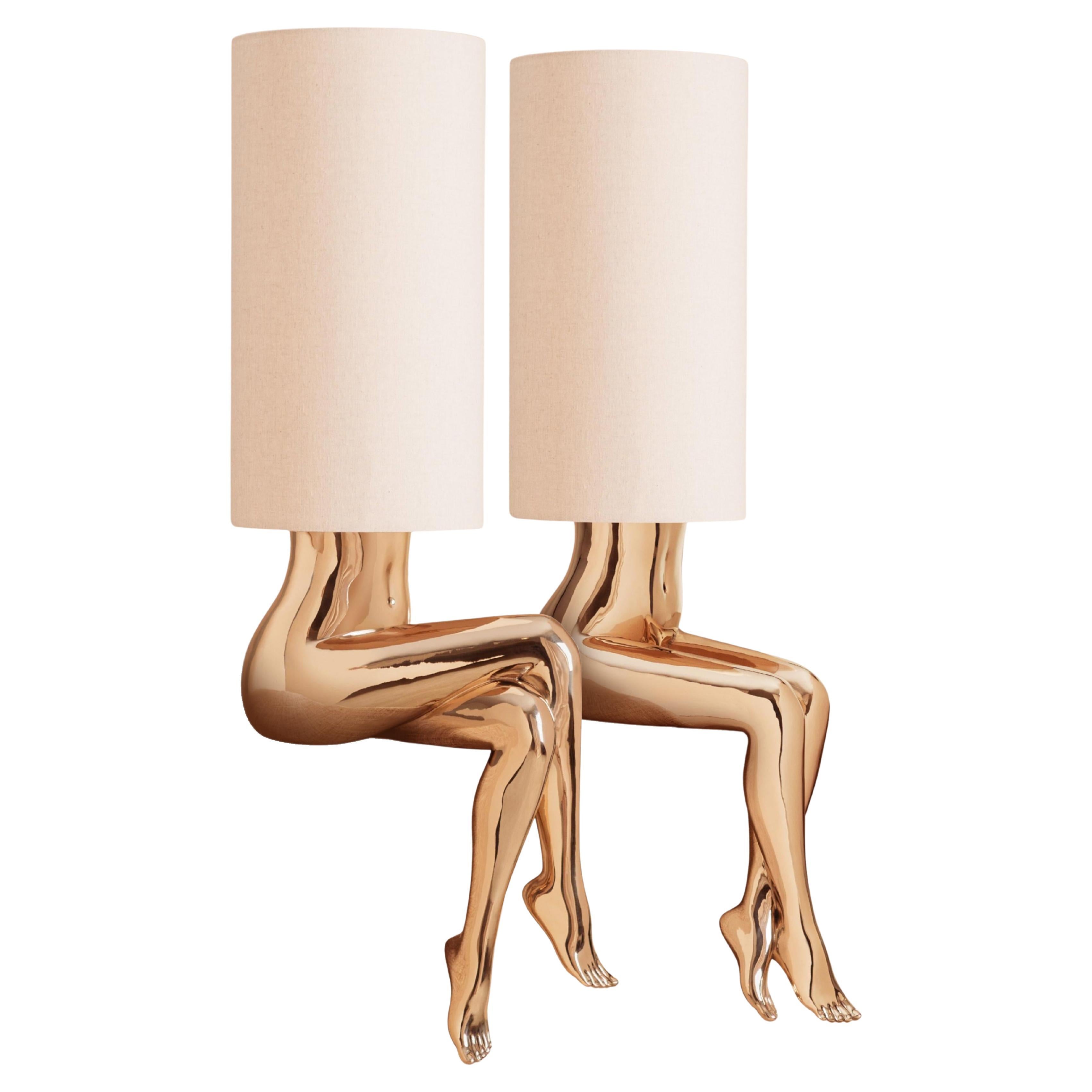 Set di lampade Flora e Fauna - Scultura in bronzo di Carmen Ellis in vendita