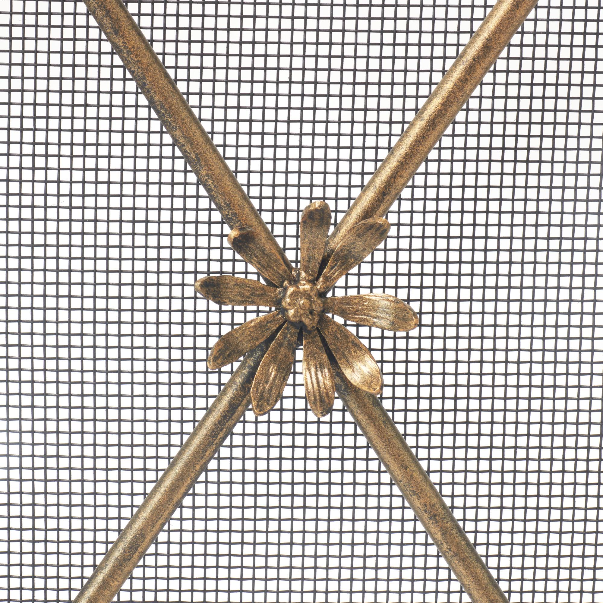 Flora Fireplace Screen in Brilliant Gold For Sale 5