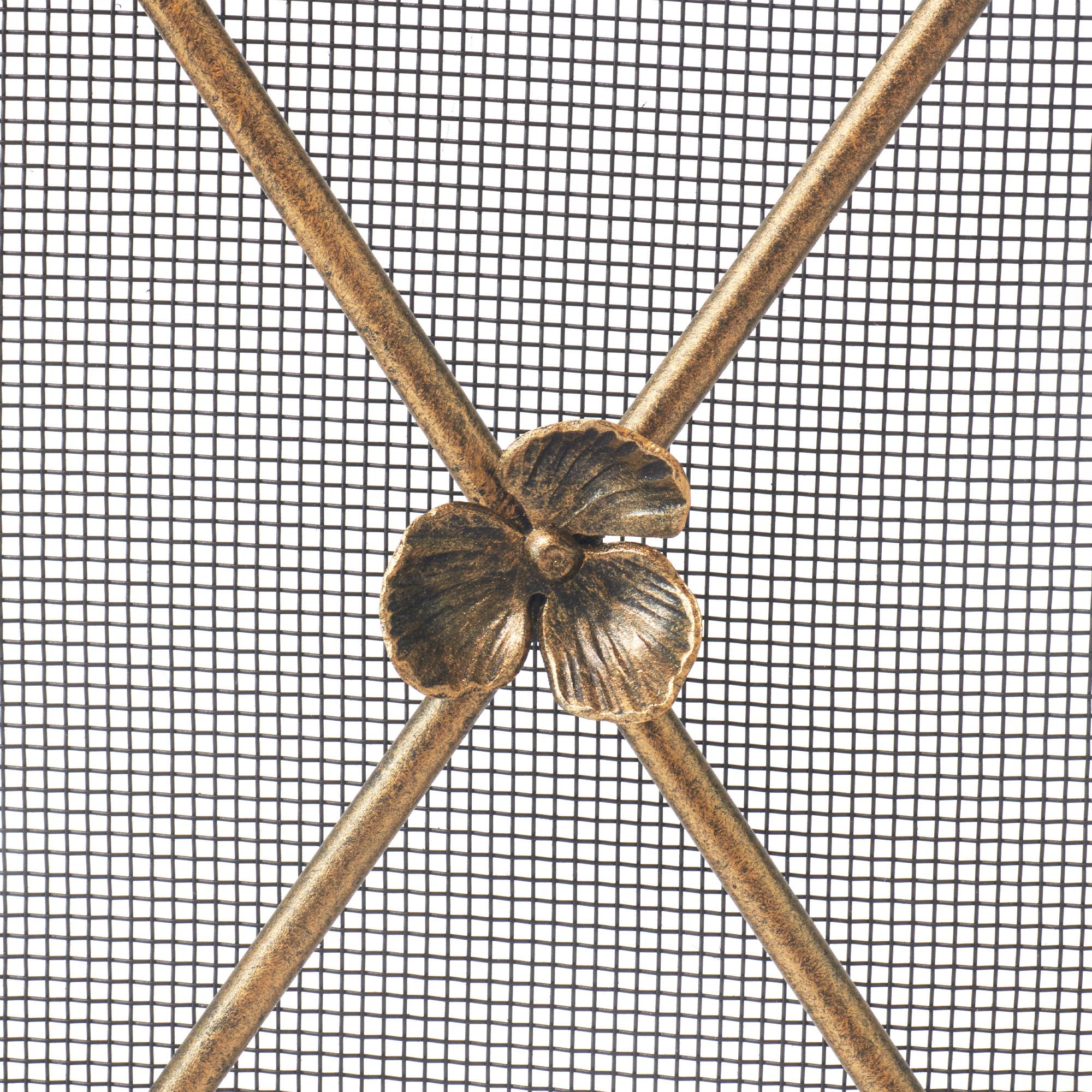 Flora Fireplace Screen in Brilliant Gold For Sale 6
