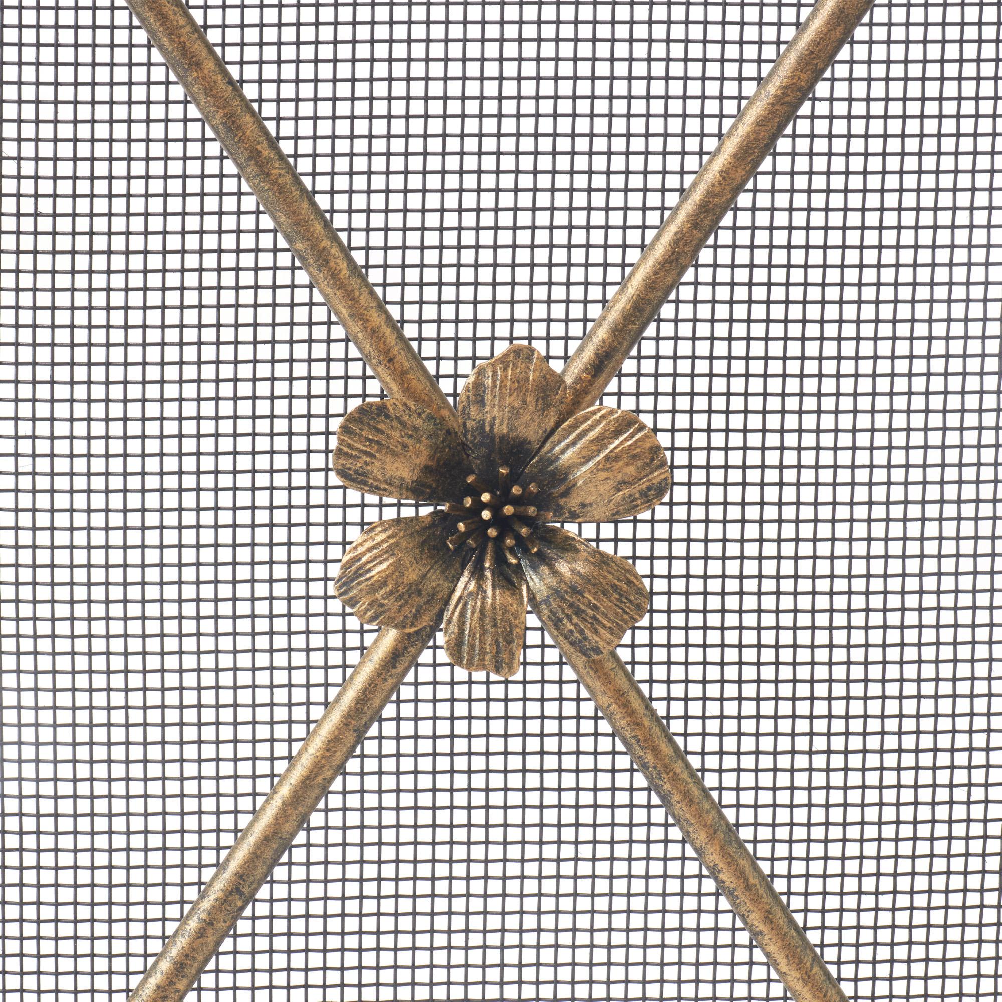 Flora Fireplace Screen in Brilliant Gold For Sale 7