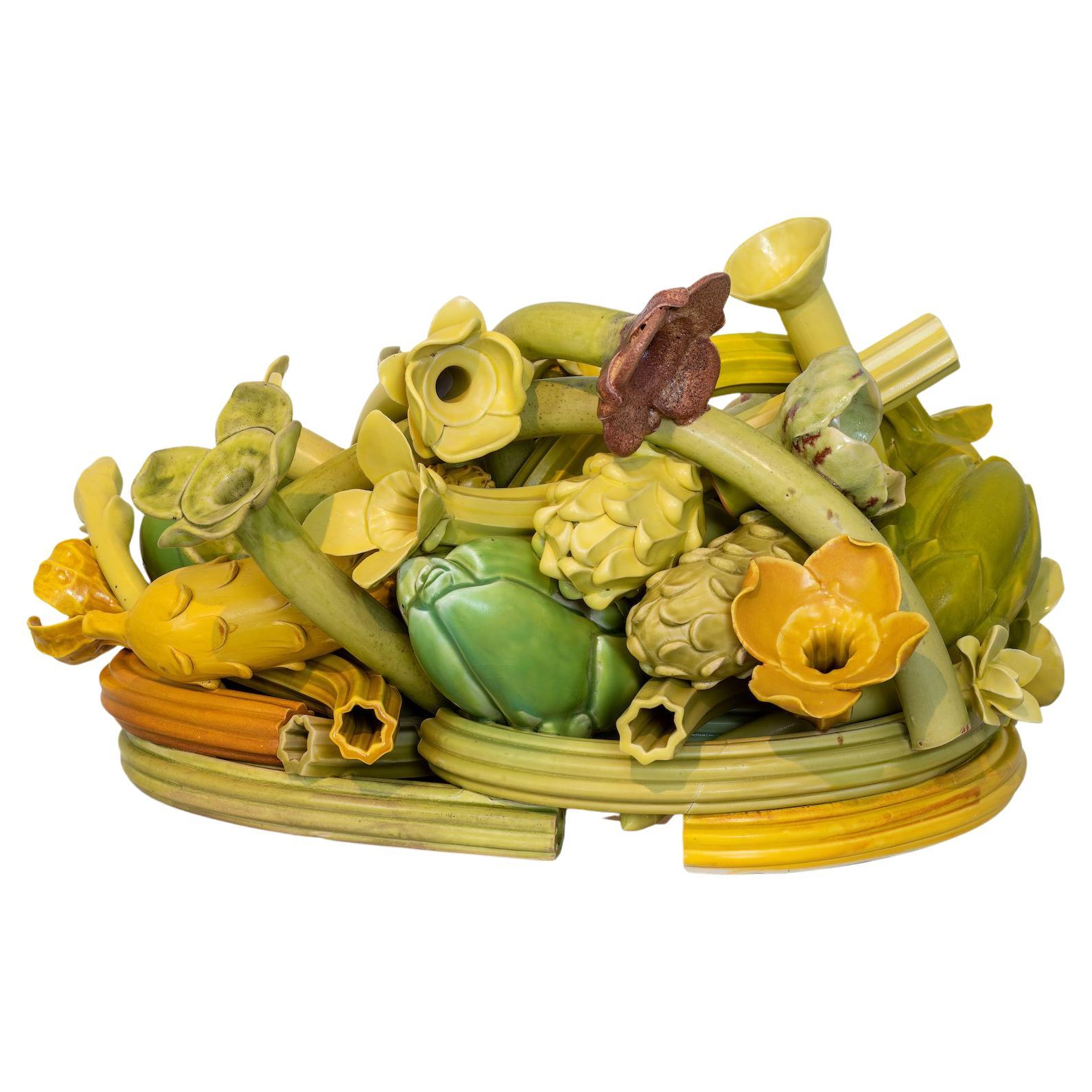 Foresta e frutteto in giallo e verde di Anat Shiftan in vendita