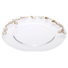 Flora-Plattenteller aus Goldglas von Casarialto