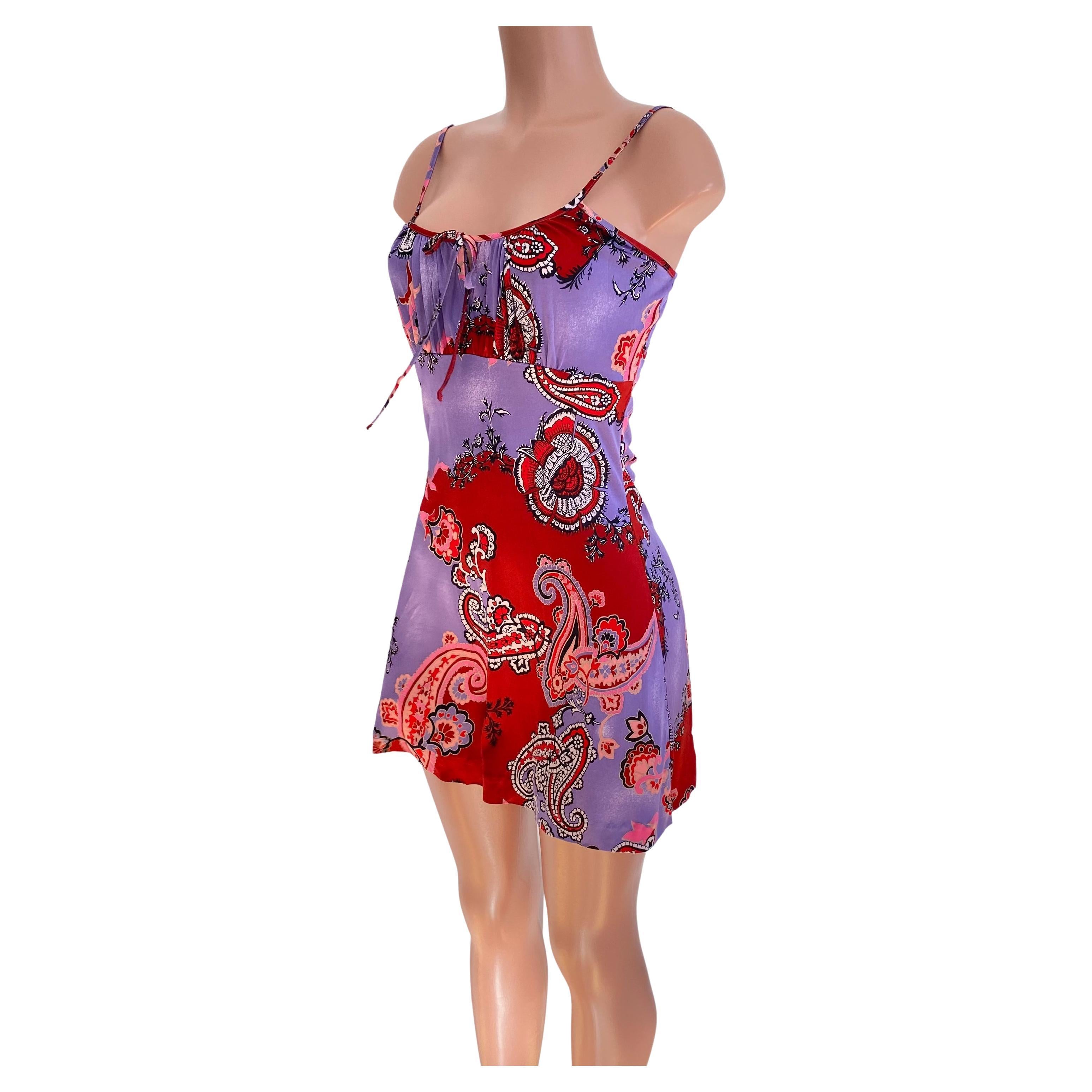 Flora Kung Boho print Silk Mini Dress - NWT For Sale