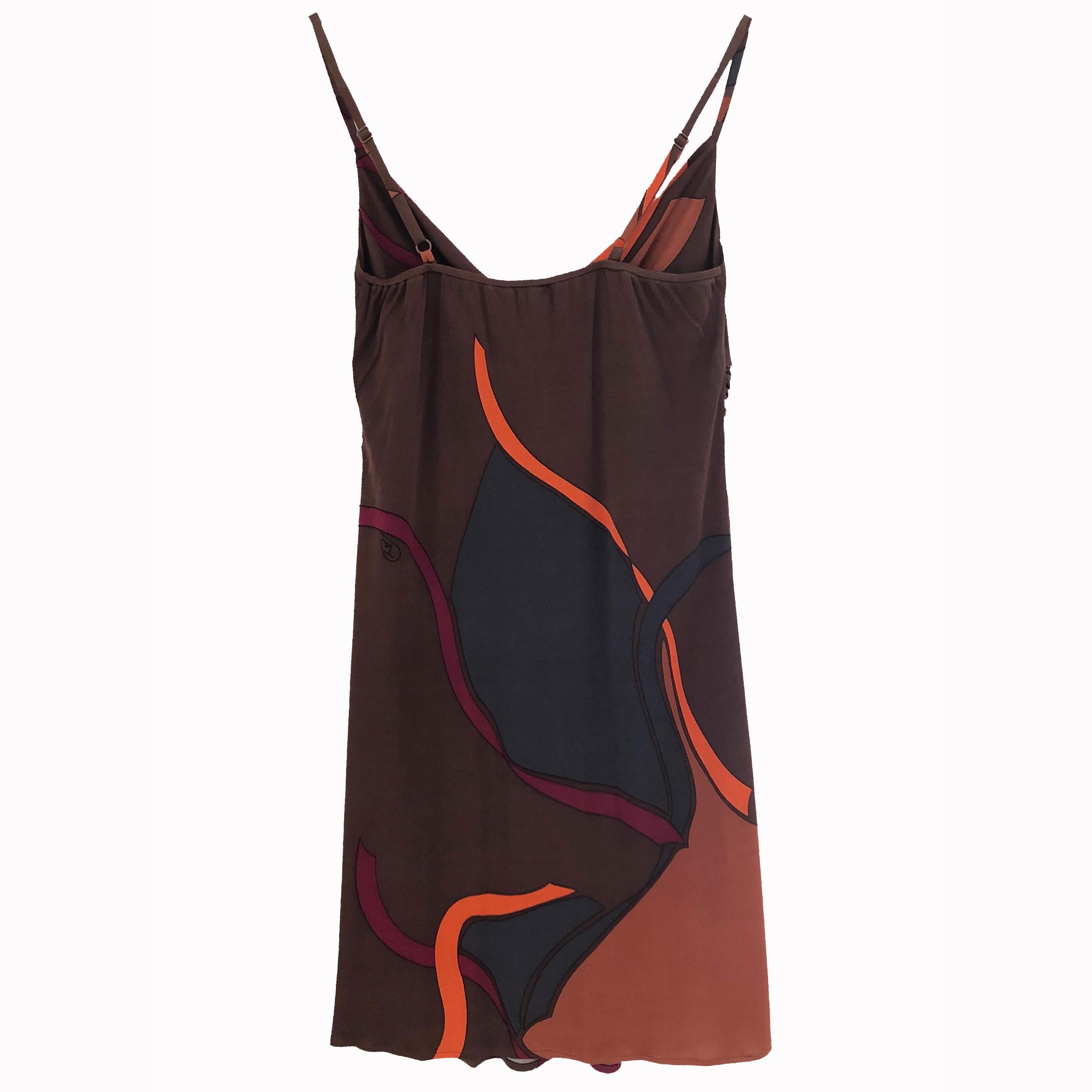 FLORA KUNG Orange Print Mini Silk Cami Dress NWT For Sale 1