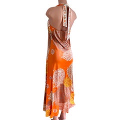 Flora Kung Coral Floral Mixed Print Maxi Boho Halter Dress NWT
