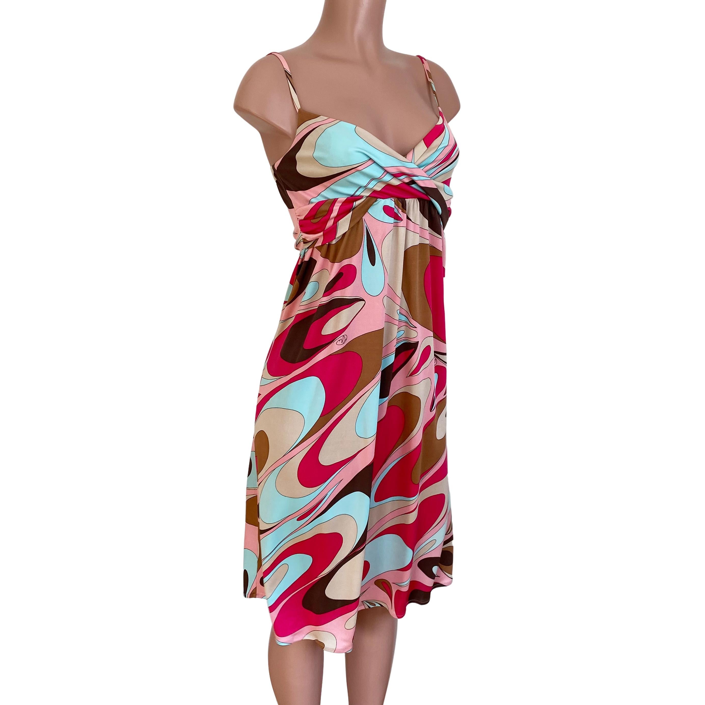 Flora Kung Gelato Swirl Print Silk Jersey Midi Cami Dress NWT For Sale 1