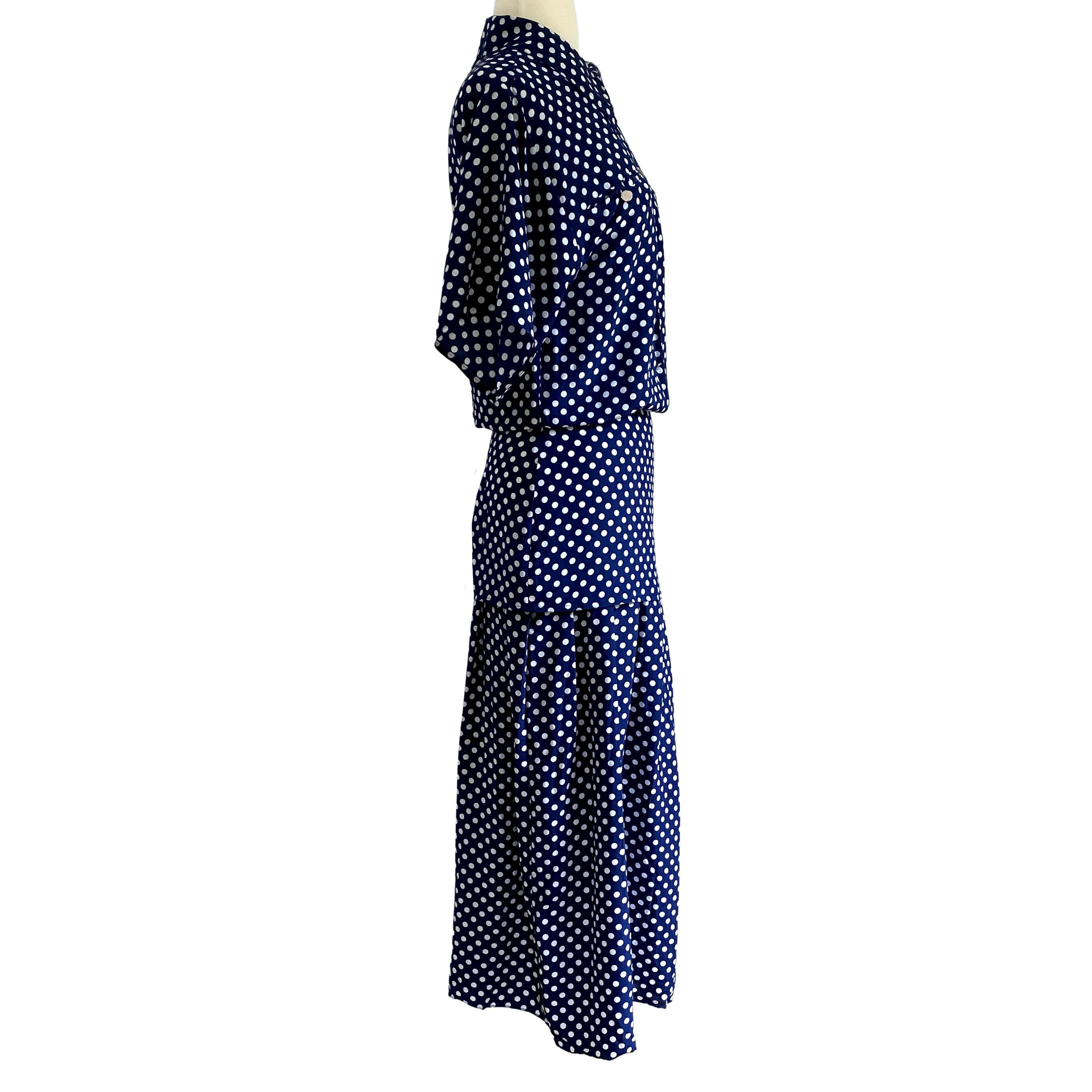 FLORA KUNG Lovisa Navy Pindot Midi Shirt Dress NWT For Sale 1