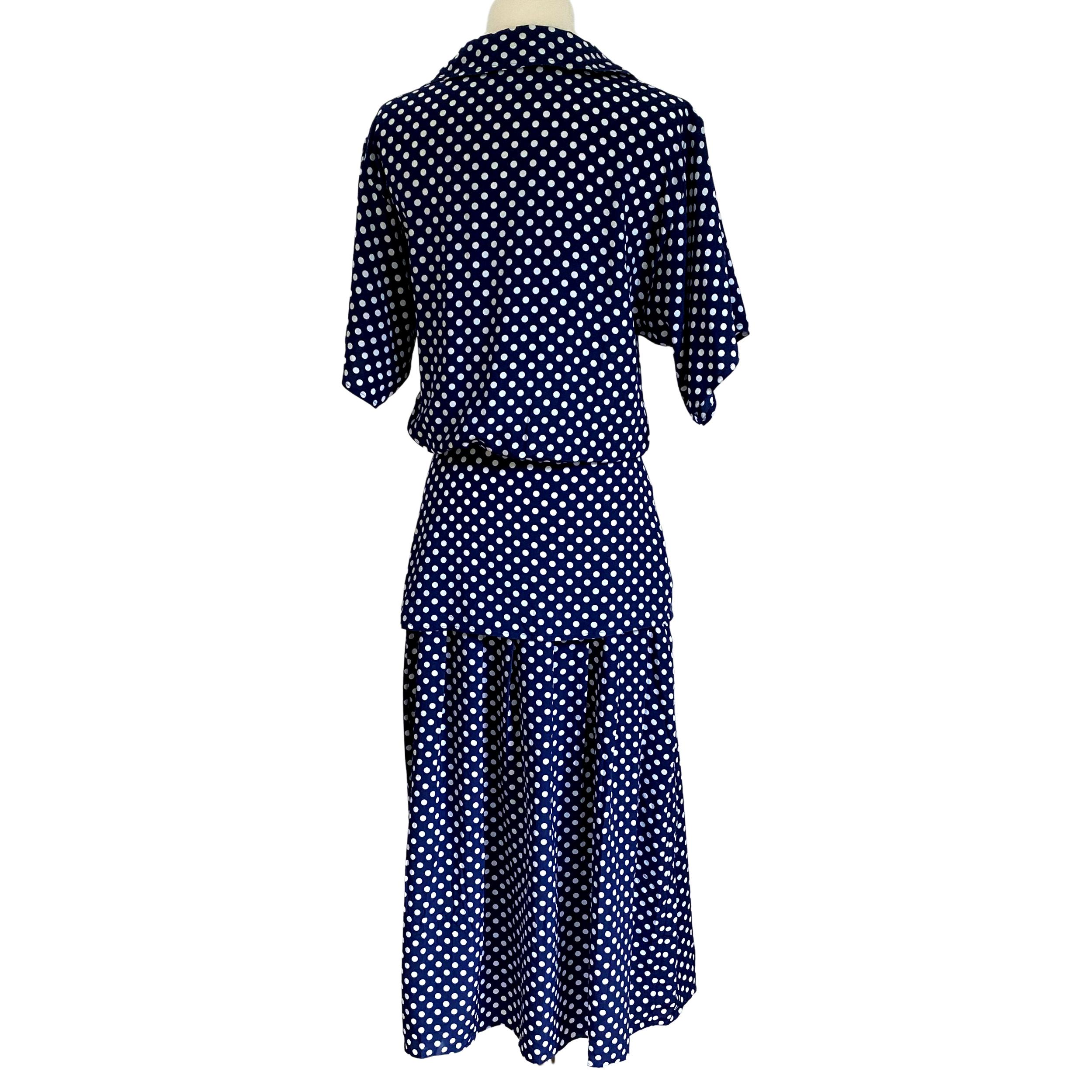 FLORA KUNG Lovisa Navy Pindot Midi Shirt Dress NWT For Sale 2
