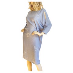 Flora Kung Minimalist Modern Gray Silk cocoon Cold-Shoulder Dress