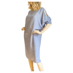 Flora Kung Minimalist Modern Gray Silk cocoon Cold-Shoulder Dress