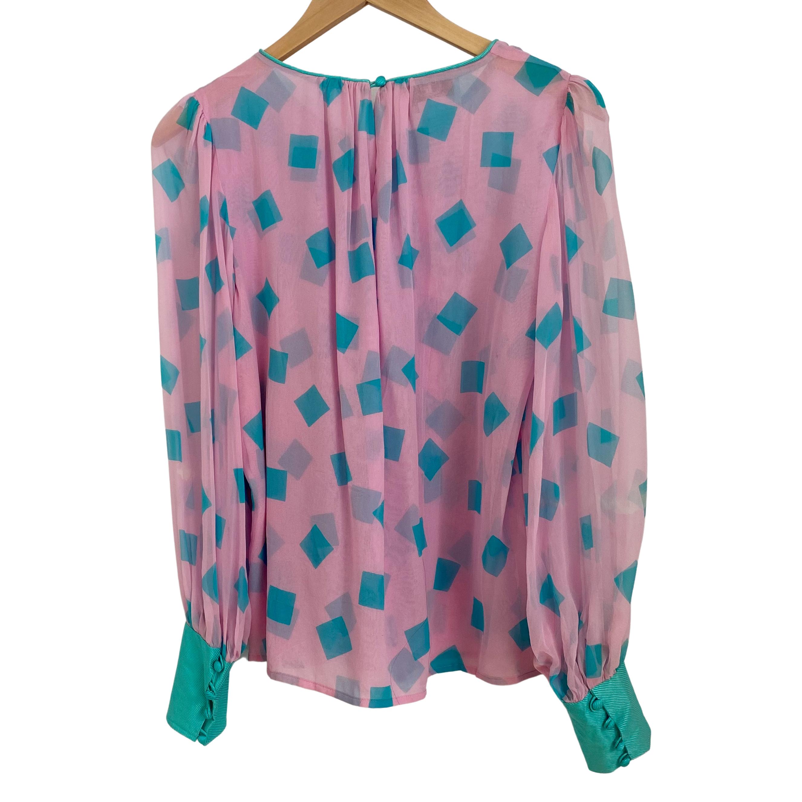 mint color blouse