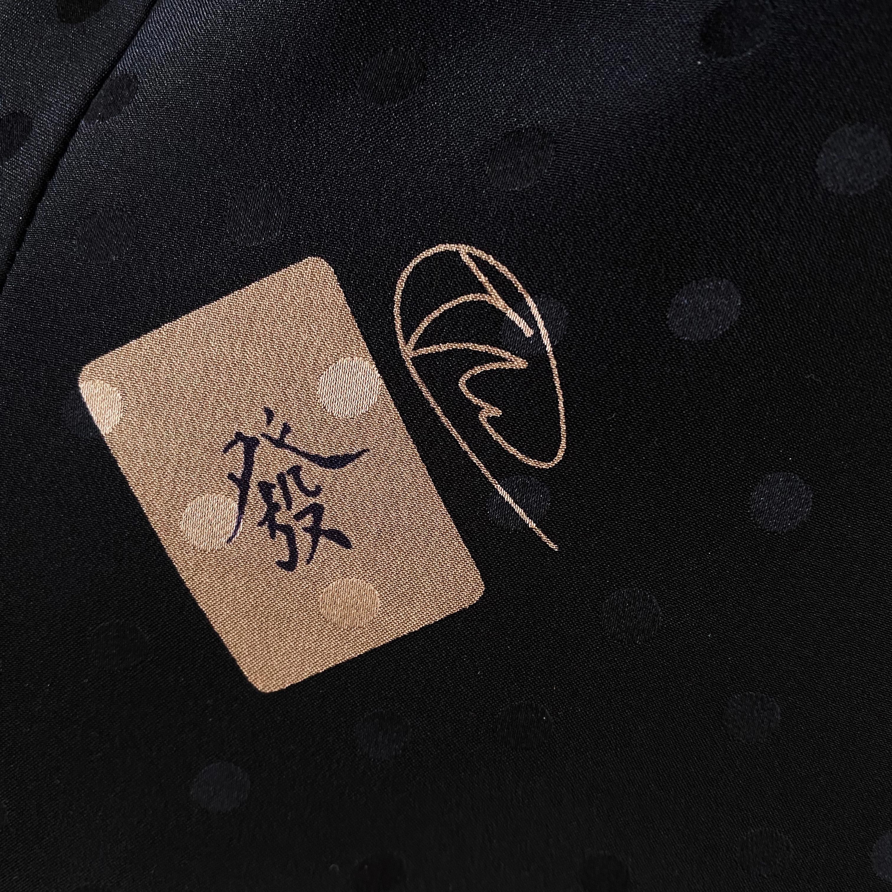 Flora Kung - Robe en soie noire imprimée carreaux Mahjong Prosperity Luck - Rare et neuve avec étiquette Neuf - En vente à Boston, MA