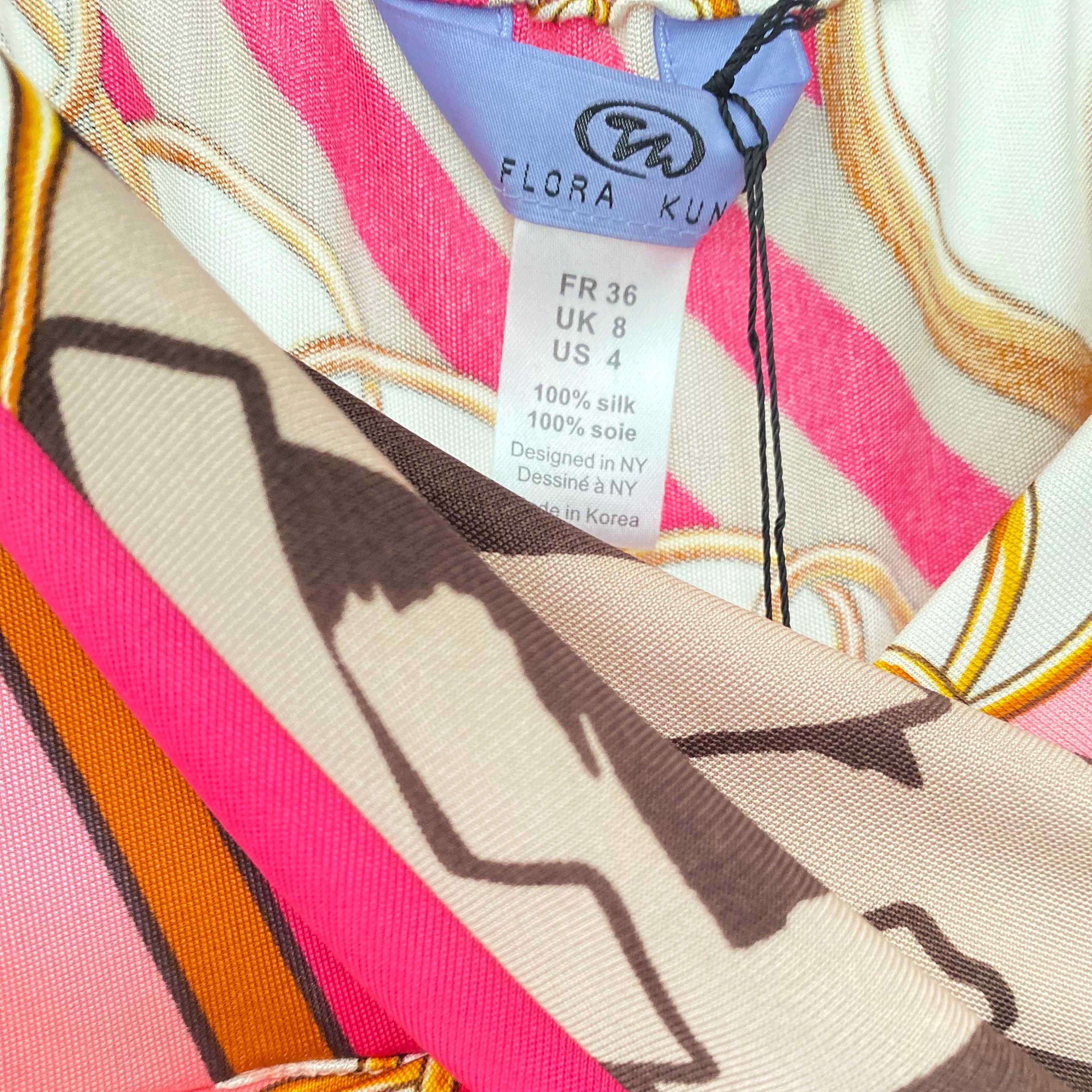 FLORA KUNG Pink jewel silk jersey Cami Slip top NWT  For Sale 1