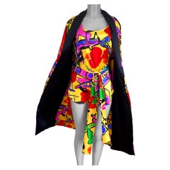 Flora Kung Mini Vestido de Seda Pop Art