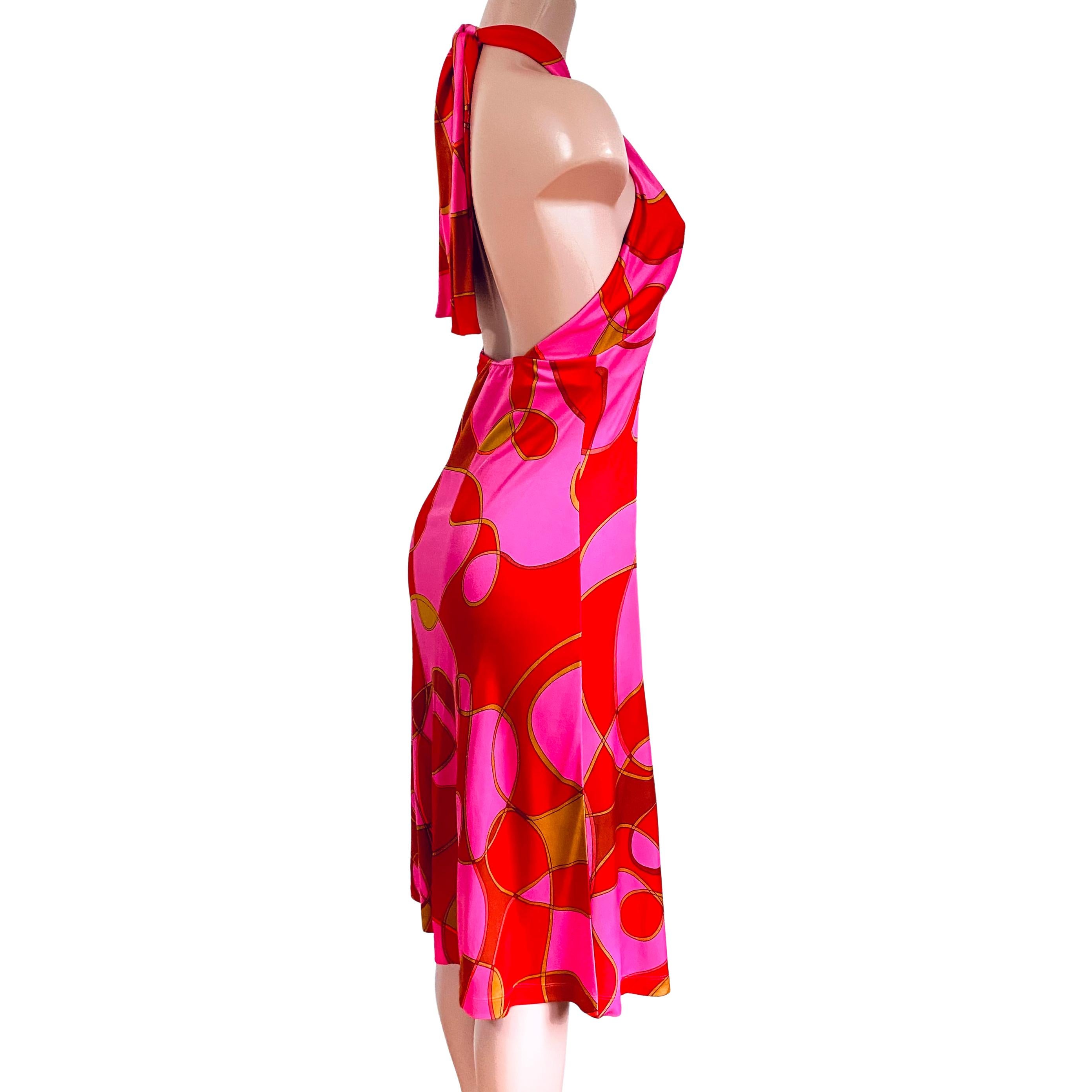 Pink FLORA KUNG ruby pink silk jersey dress