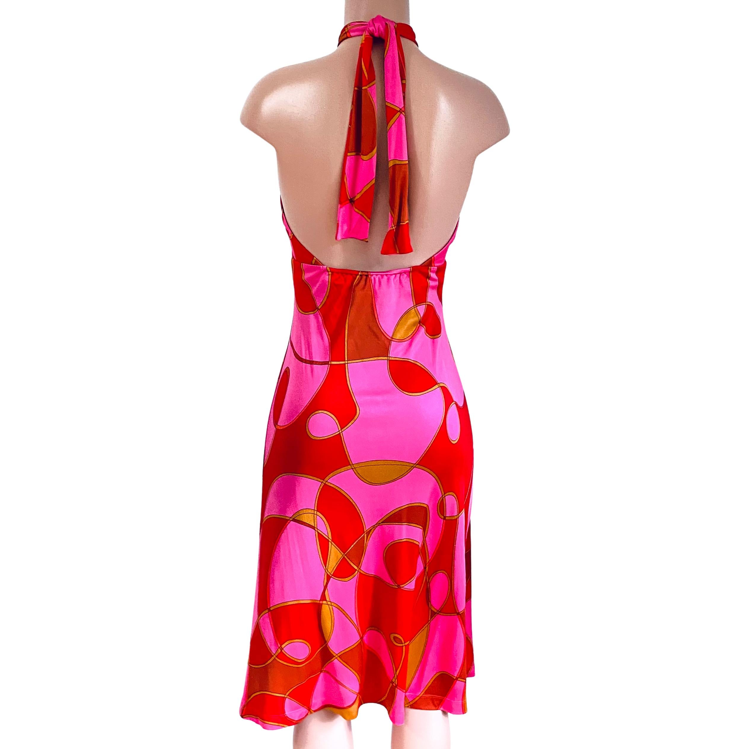 FLORA KUNG ruby pink silk jersey dress 1