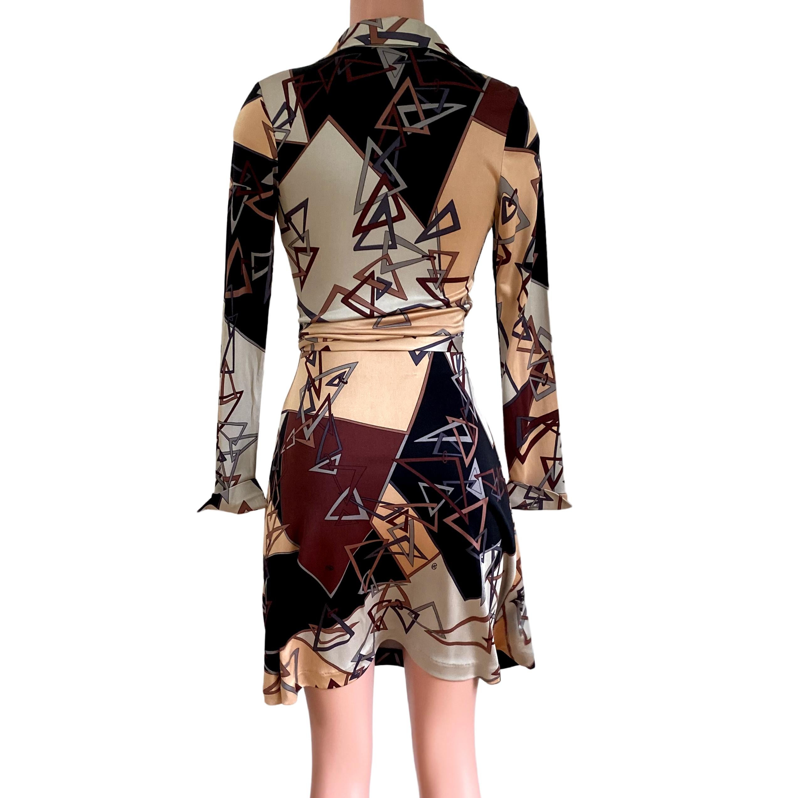 Beige Flora Kung silk jersey mock wrap skirt dress For Sale
