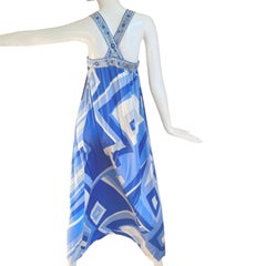 FLORA KUNG Soothing Blue Print Maxi Boho Dress NWT