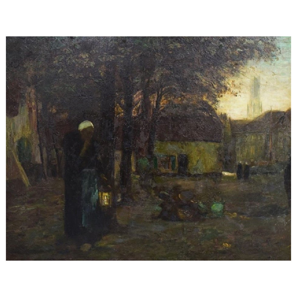 Flora Macdonald Reid, gut gelistete britische Künstlerin, Stadtszene, Ölgemälde