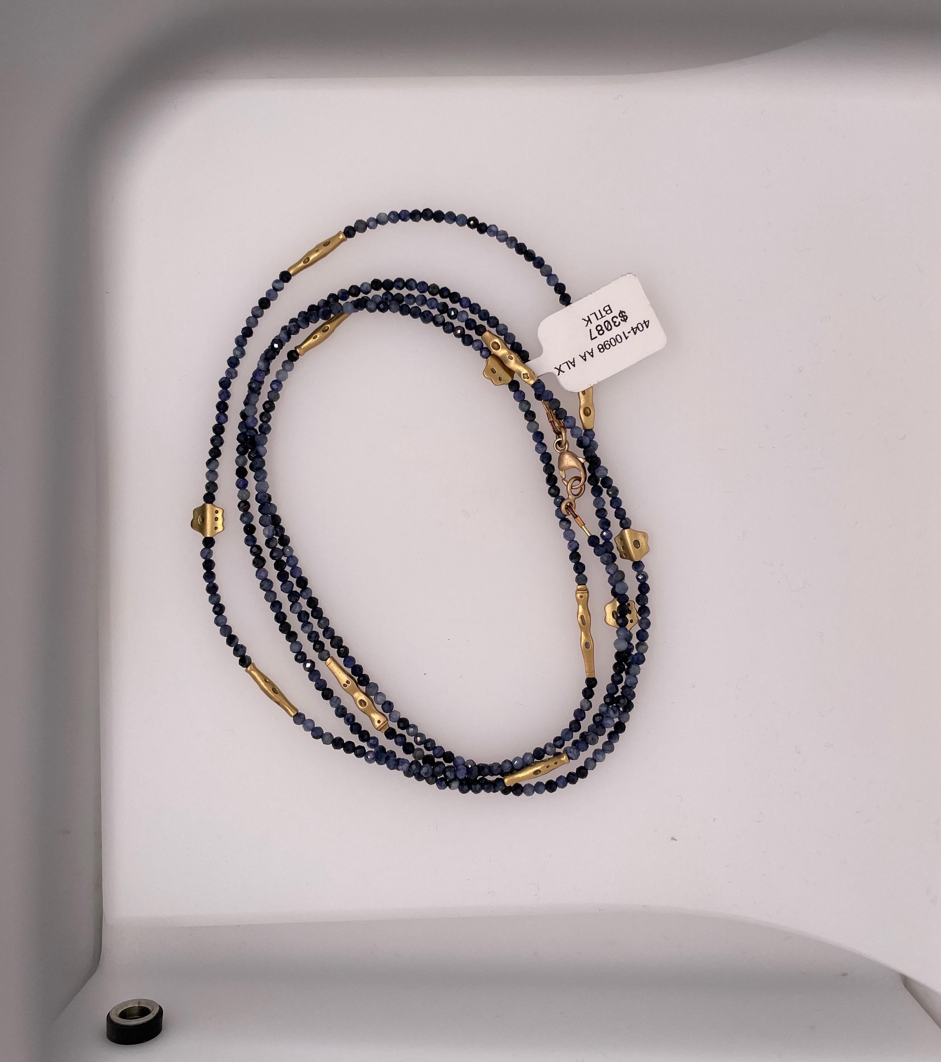 This Milky Blue Sapphire and 18k Gold beaded necklace comes from Sepkus’ “Flora” collection. Combine this 38” inch beaded sapphire piece with any of Alex Sepkus’ beautiful pieces to accomplish an elegant yet casual motif that will stand the test of