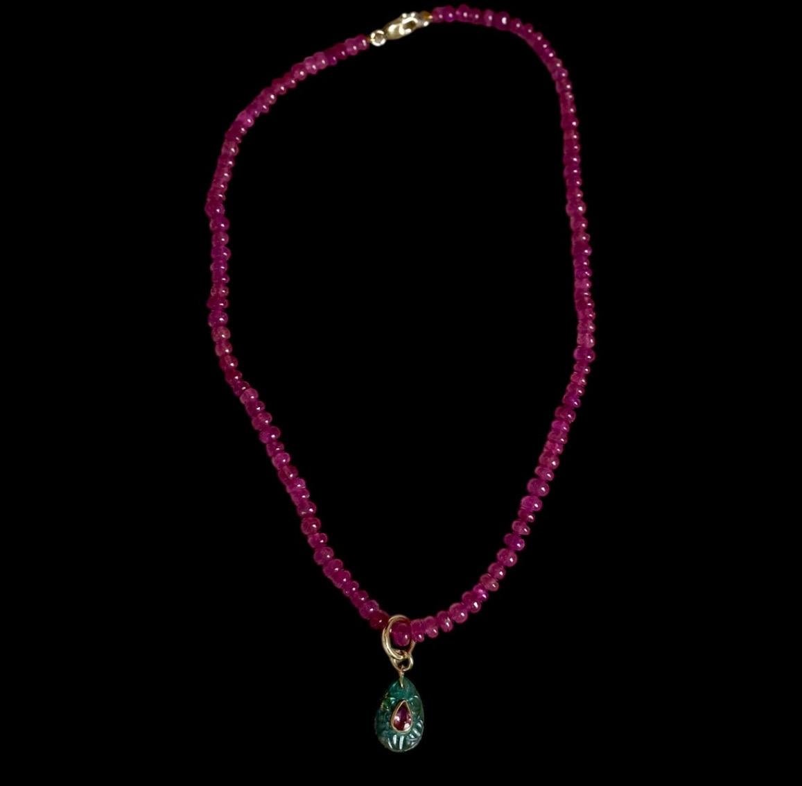 FLORA Pendant, Tourmaline Flower with Mandarin Garnet & 14k Gold In condizioni Nuovo in vendita a New York, NY